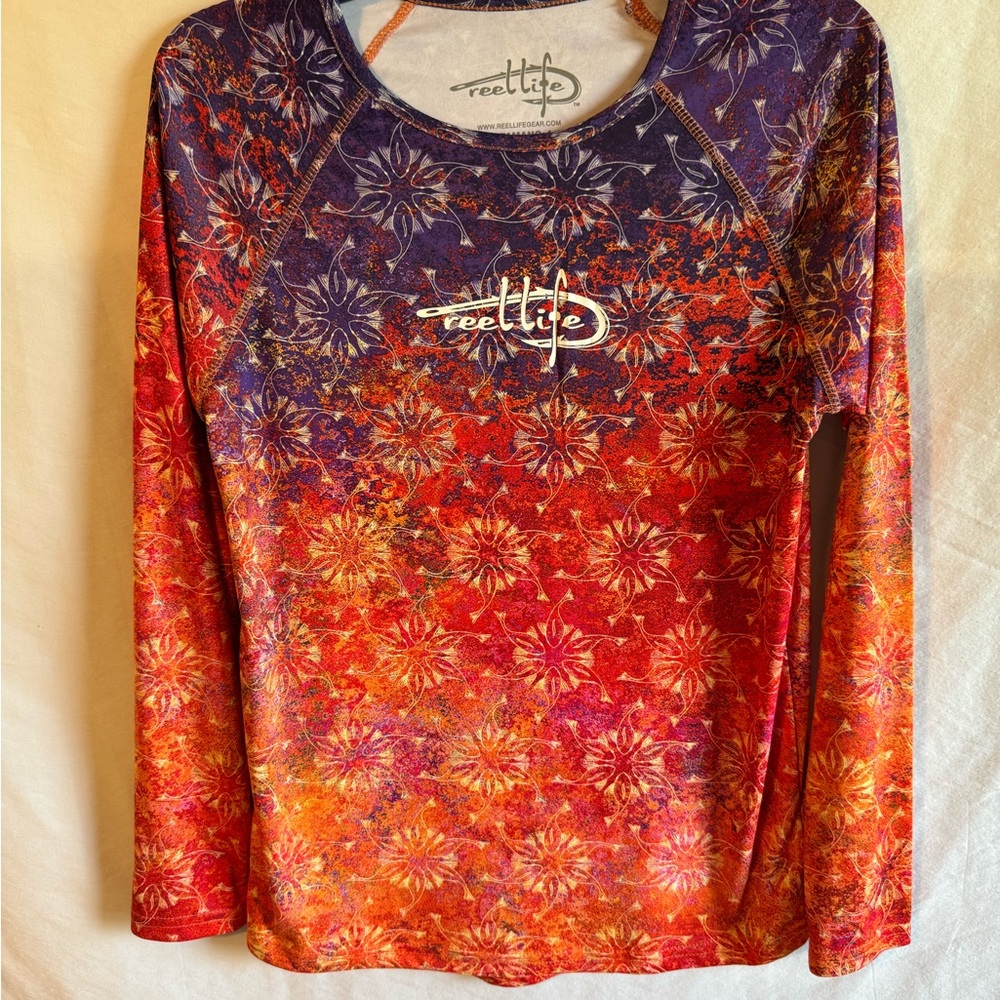 Reel Life Orange and Purple Swim long sleeve